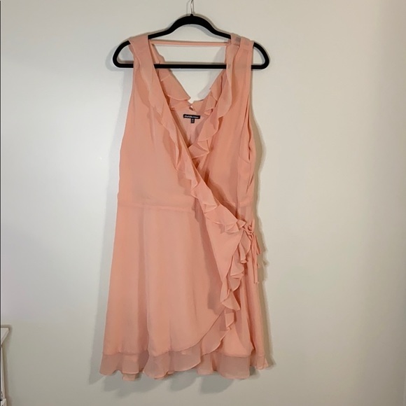 Peach wrap dress